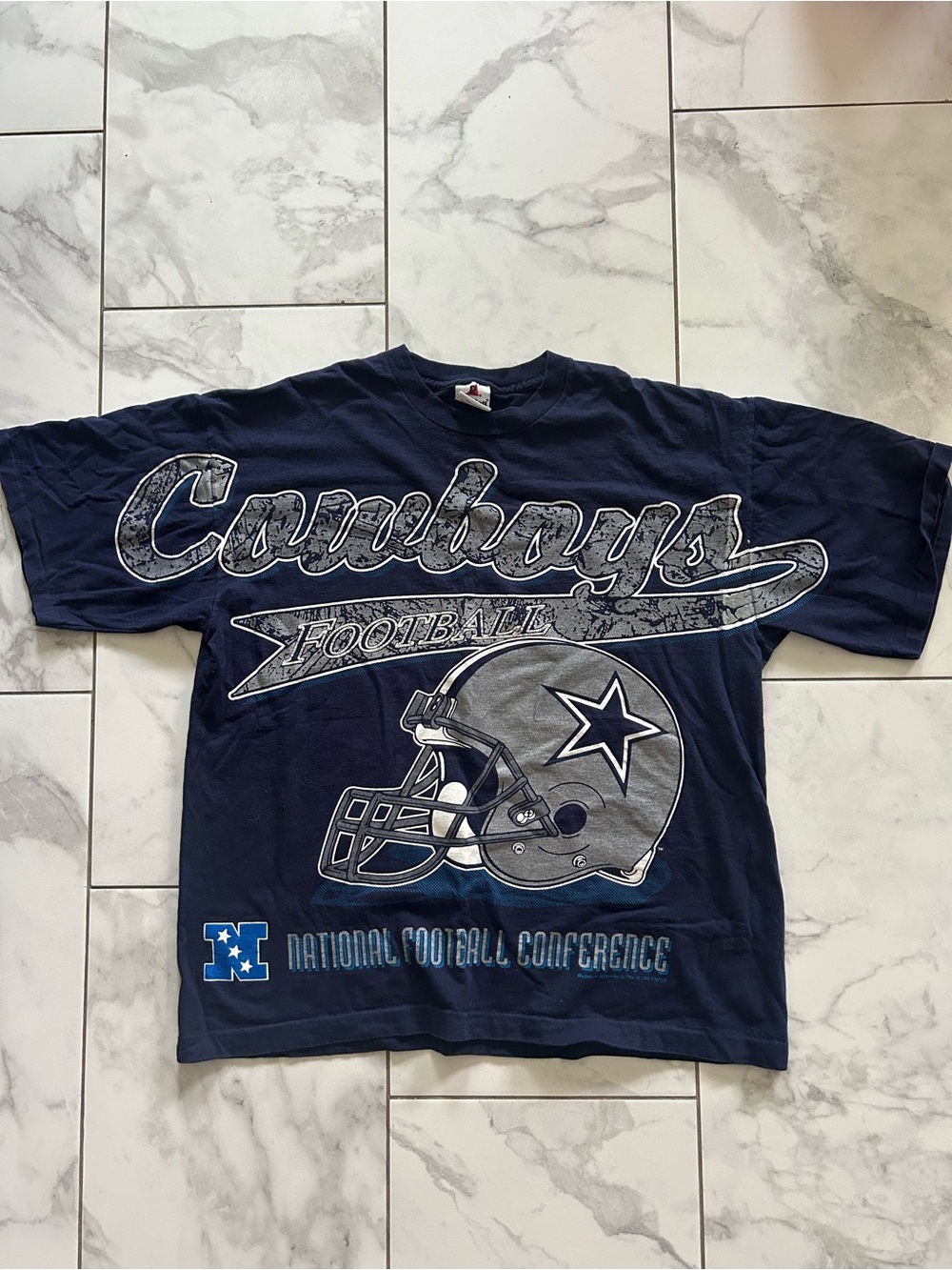 Dallas Cowboys 1993 Vintage NFL Football Large Print Graphic Tee